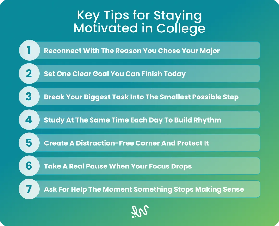 Key Tips for Staying Motivated in College